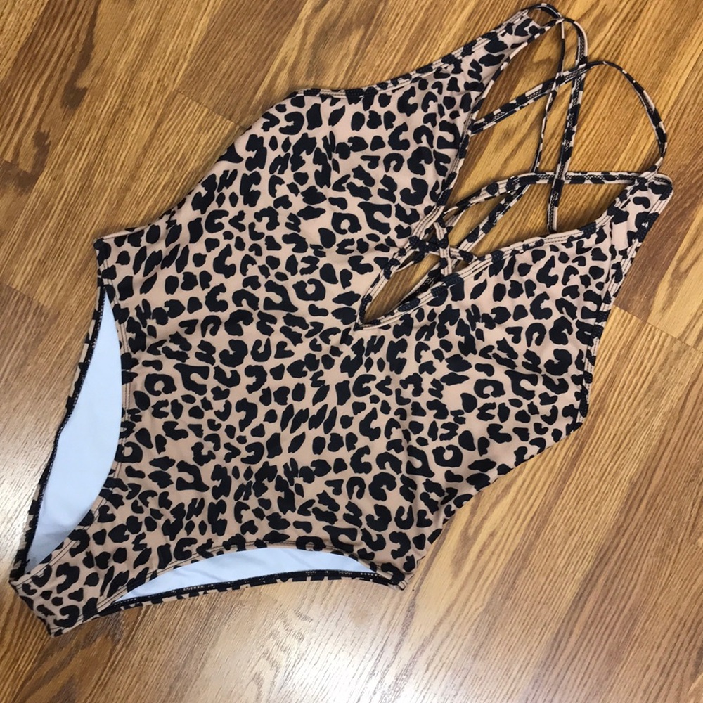 Leopard one piece swimsuit